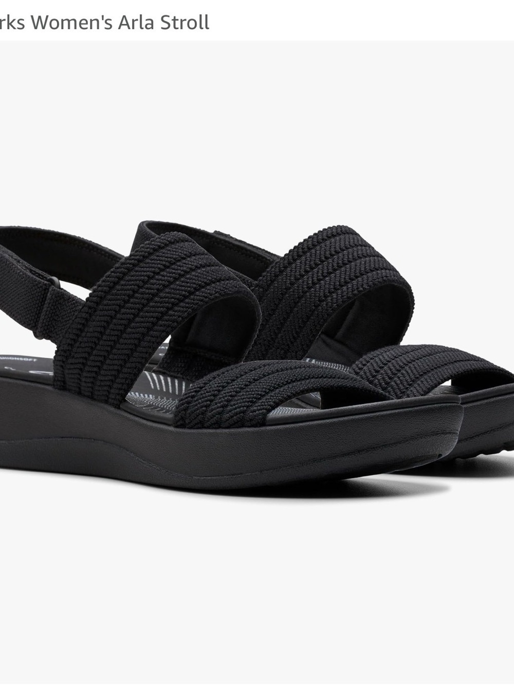Clarks Black Women's Strappy Comfort Sandals
